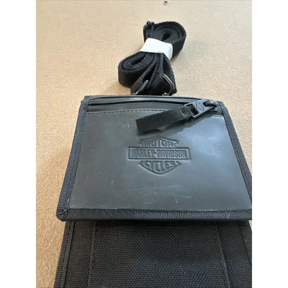 Harley Davidson Wallet With Strap Fold Over With Snap Closure.